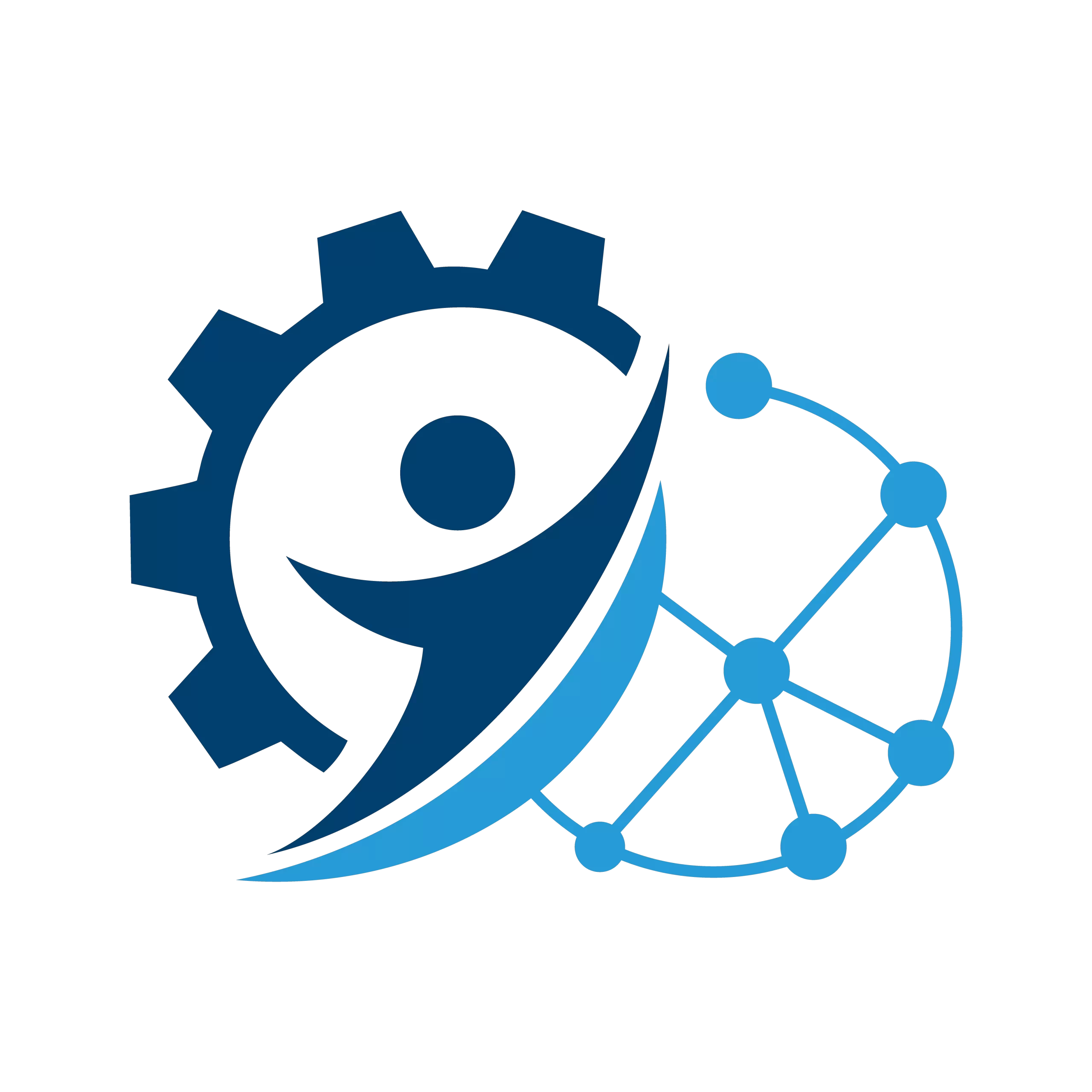 Logo favicon de CGR Tech People con engranaje y red de conexiones tecnológicos